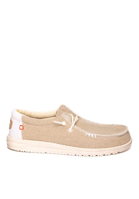 beige braided wally sneaker HEY DUDE | 40003WALLY BRAIDED-1LB